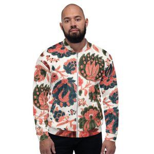 Italian Floral Pattern Vintage Unisex Bomber Jackets.